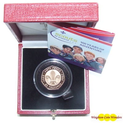 2007 Gold Proof 50p - SCOUTING CENTENARY